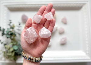 Rose Quartz Raw Pieces || Madagascar
