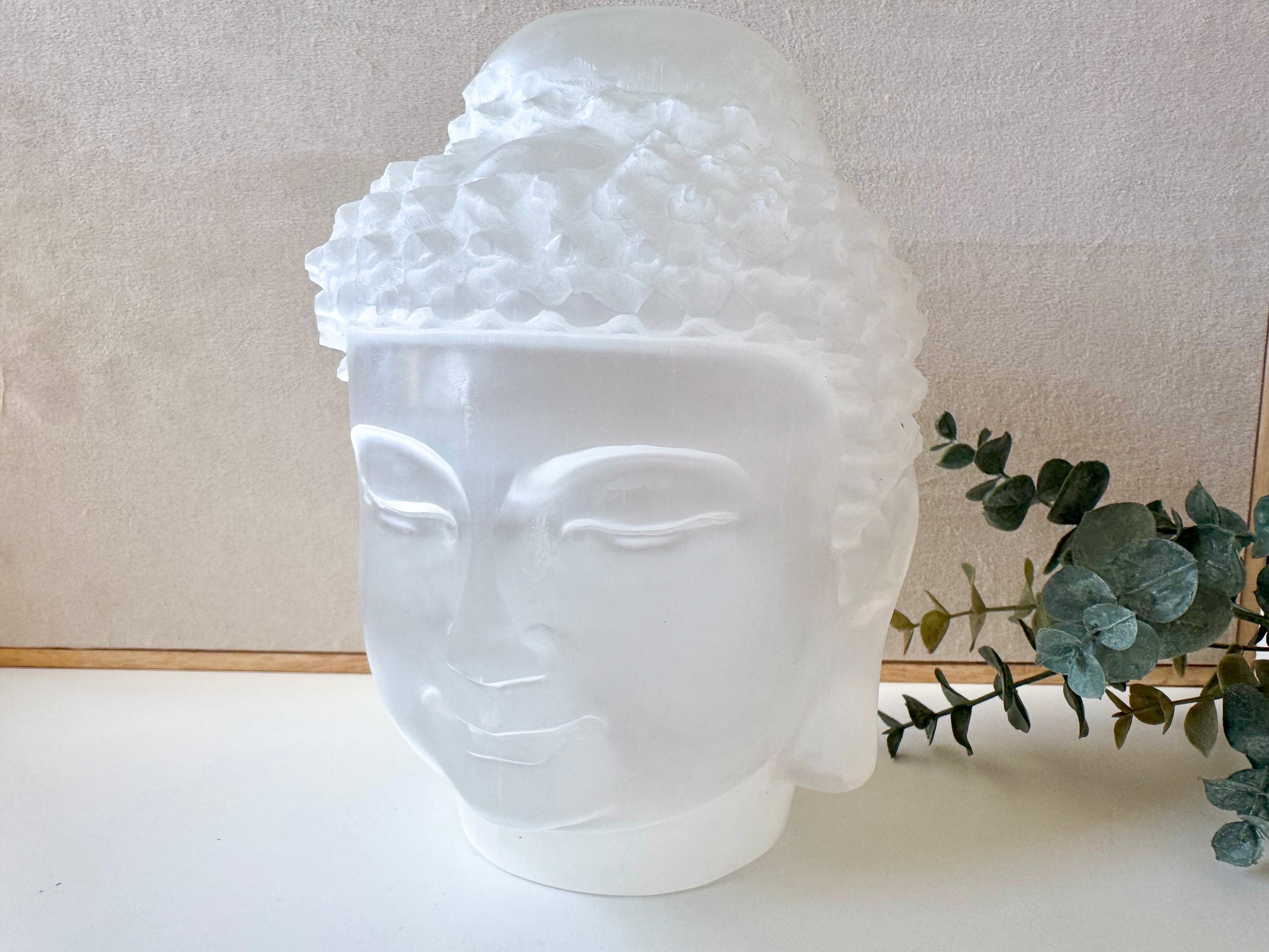 Selenite Buddha || Showpiece