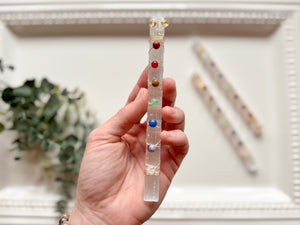 Selenite Gold Wrapped Chakra Wand