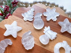 Selenite Holiday Carving