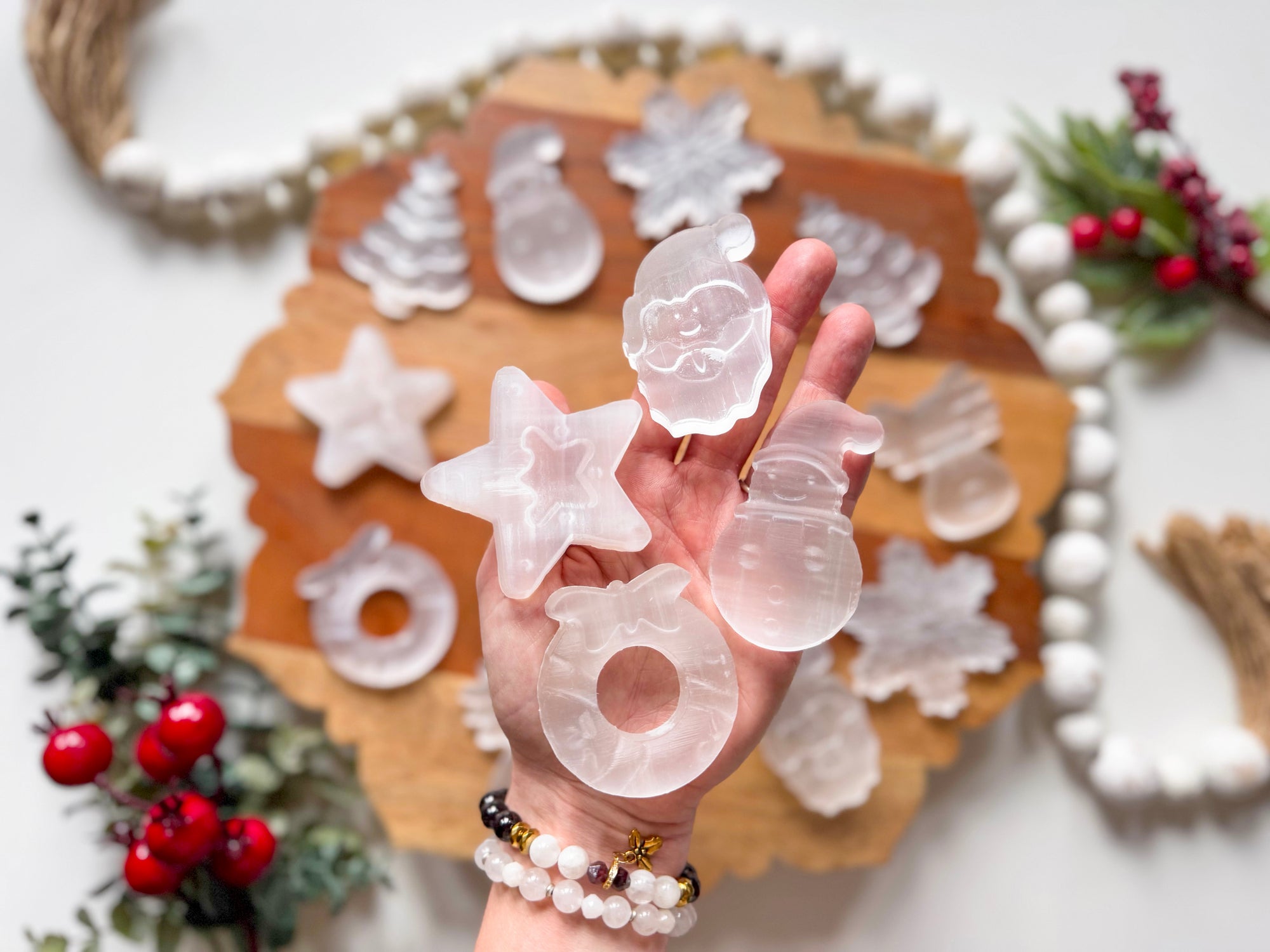 Selenite Holiday Carving