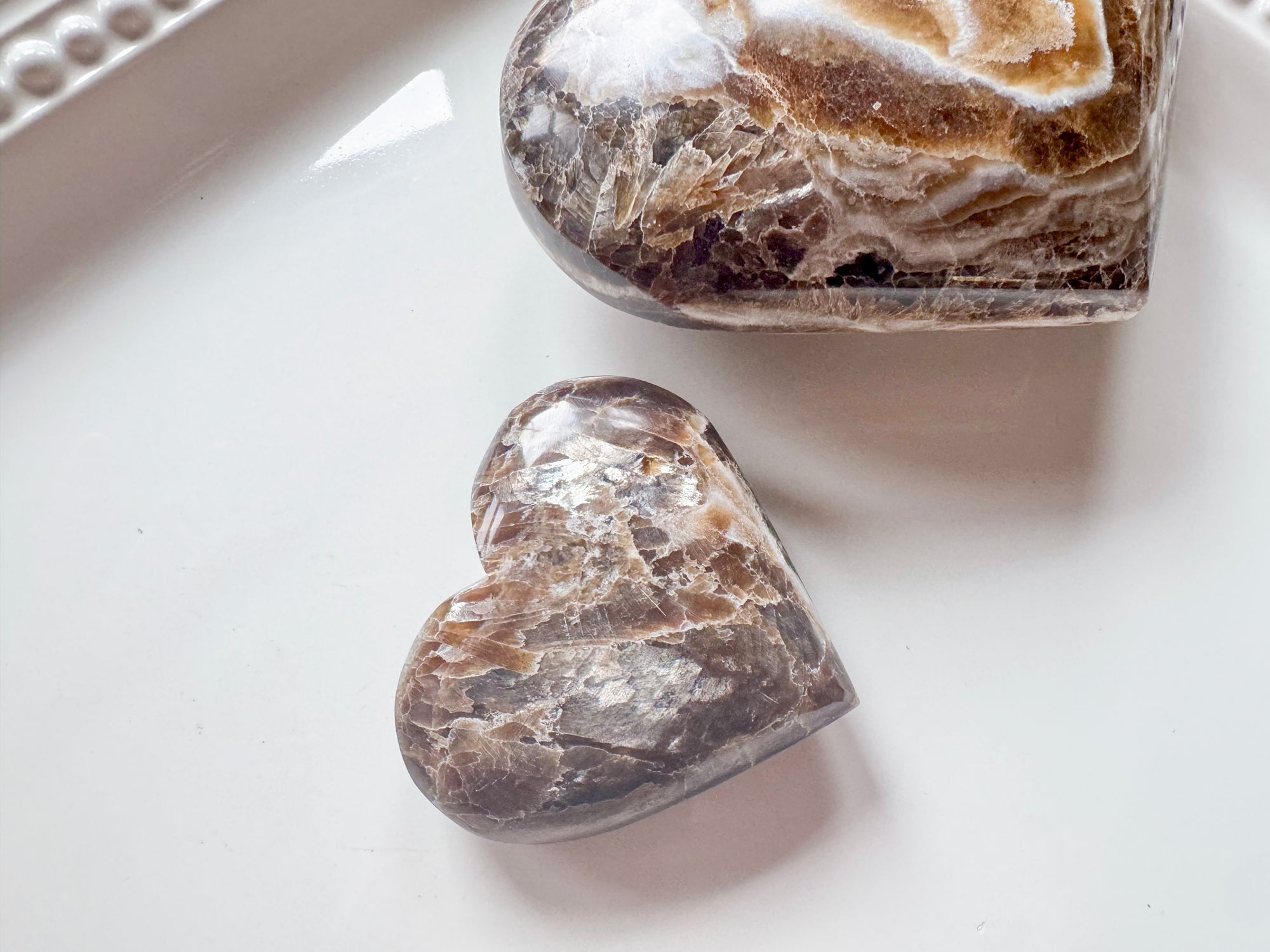 Selenite & Mica Heart || Morocco