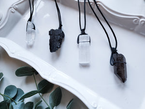 Raw Crystal Point Cord Necklace