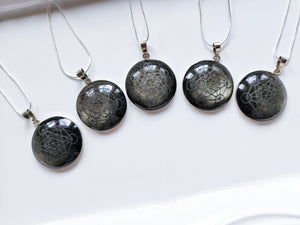 Gold Sheen Obsidian Pendant Necklace