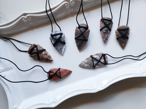 Agate Arrowhead Cord Necklace