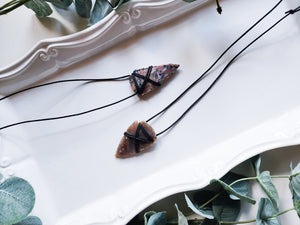 Agate Arrowhead Cord Necklace