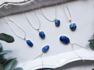 Sodalite Faceted Sterling Pendant Necklace