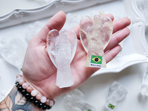 Clear Quartz Angel Carving || Brazil
