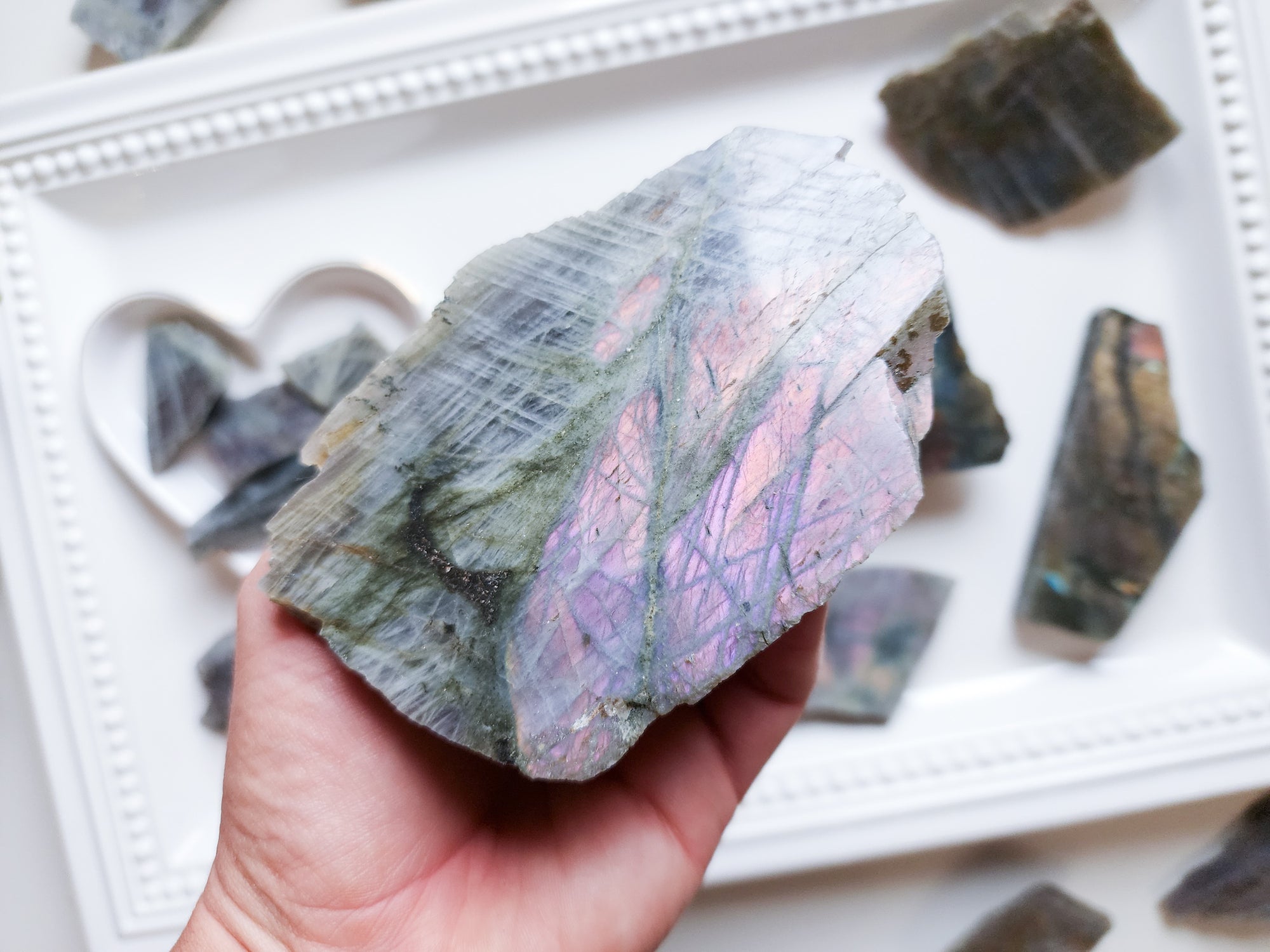 Labradorite Free Form Raw & Polished || Grade A Purple Pink & Sunset Flash