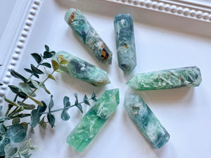 Snowflake Fluorite Point