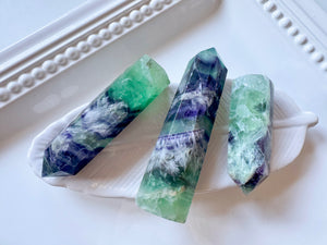 Snowflake Fluorite Point