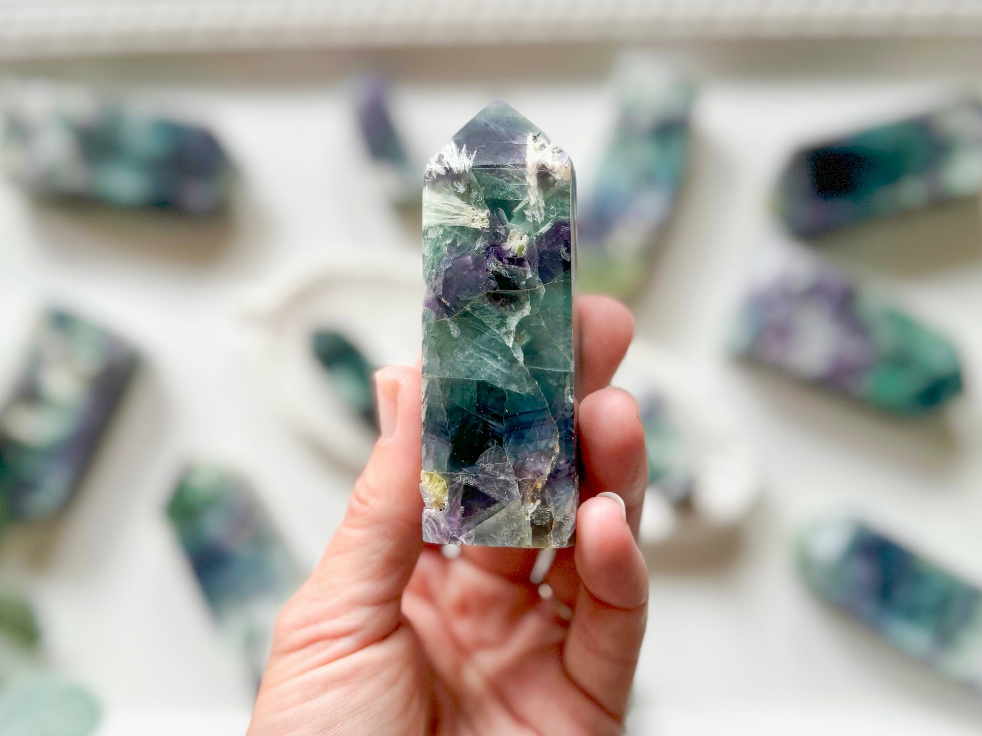 Snowflake Fluorite Tower