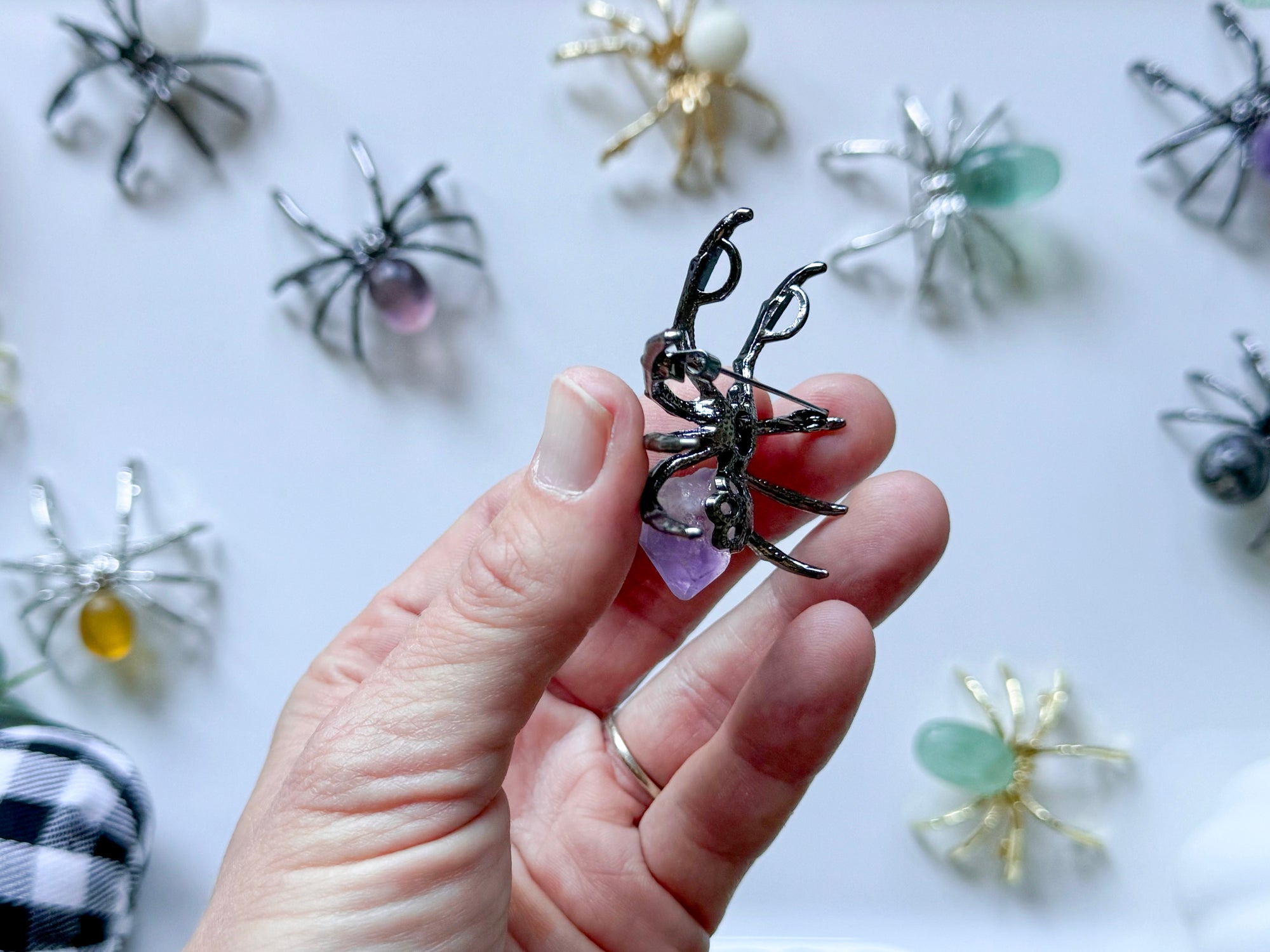 Spider Brooch with Crystal Accent