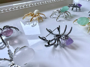 Spider Brooch with Crystal Accent