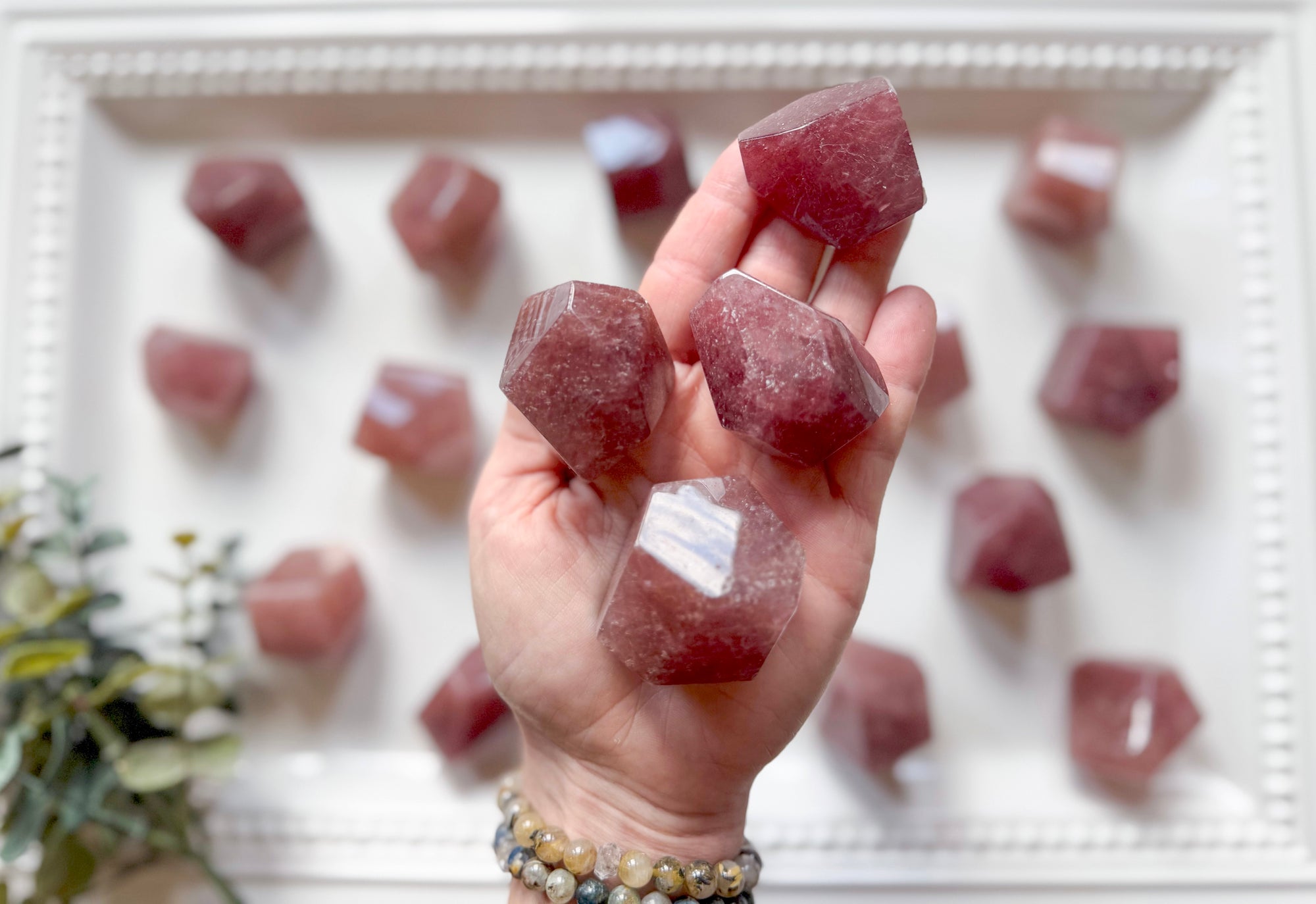 Strawberry Quartz Faceted Free Form