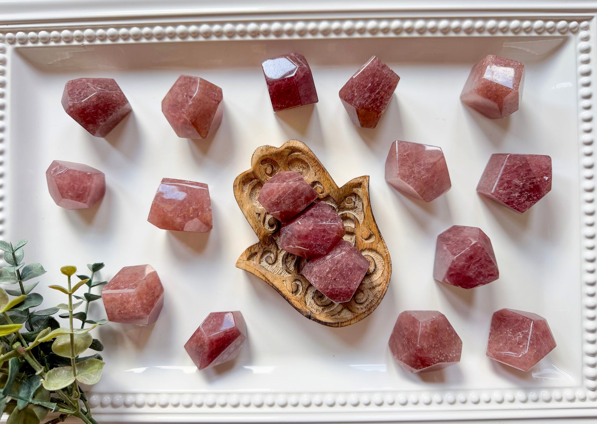 Strawberry Quartz Faceted Free Form