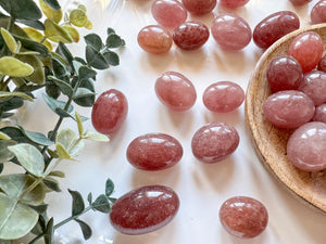 Strawberry Quartz Round Tumbled Stone