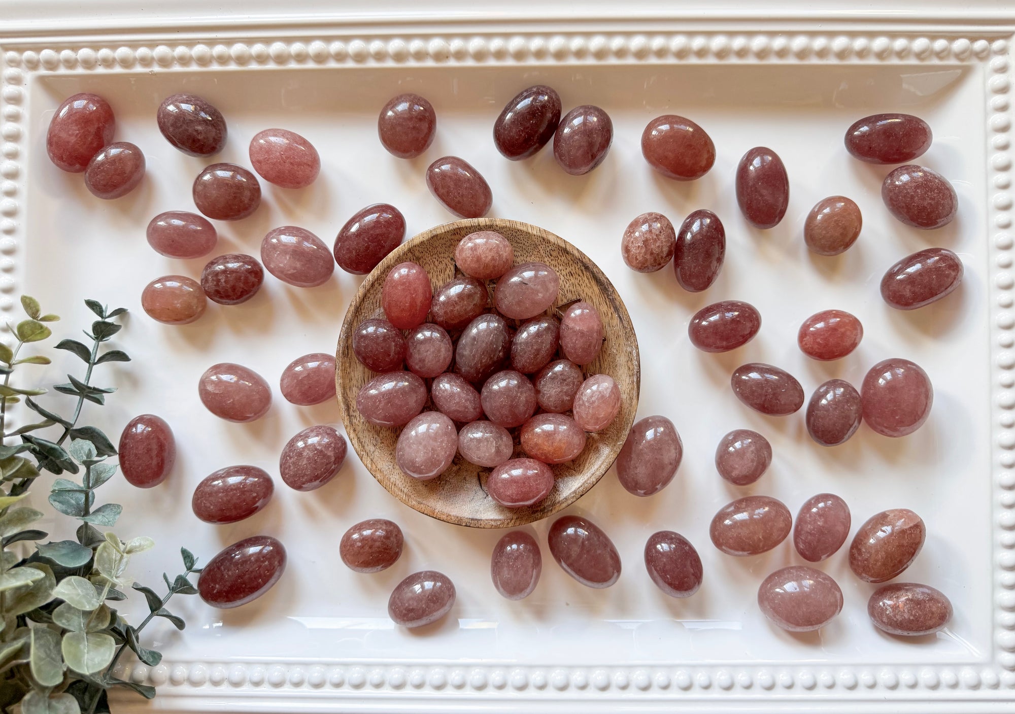 Strawberry Quartz Round Tumbled Stone