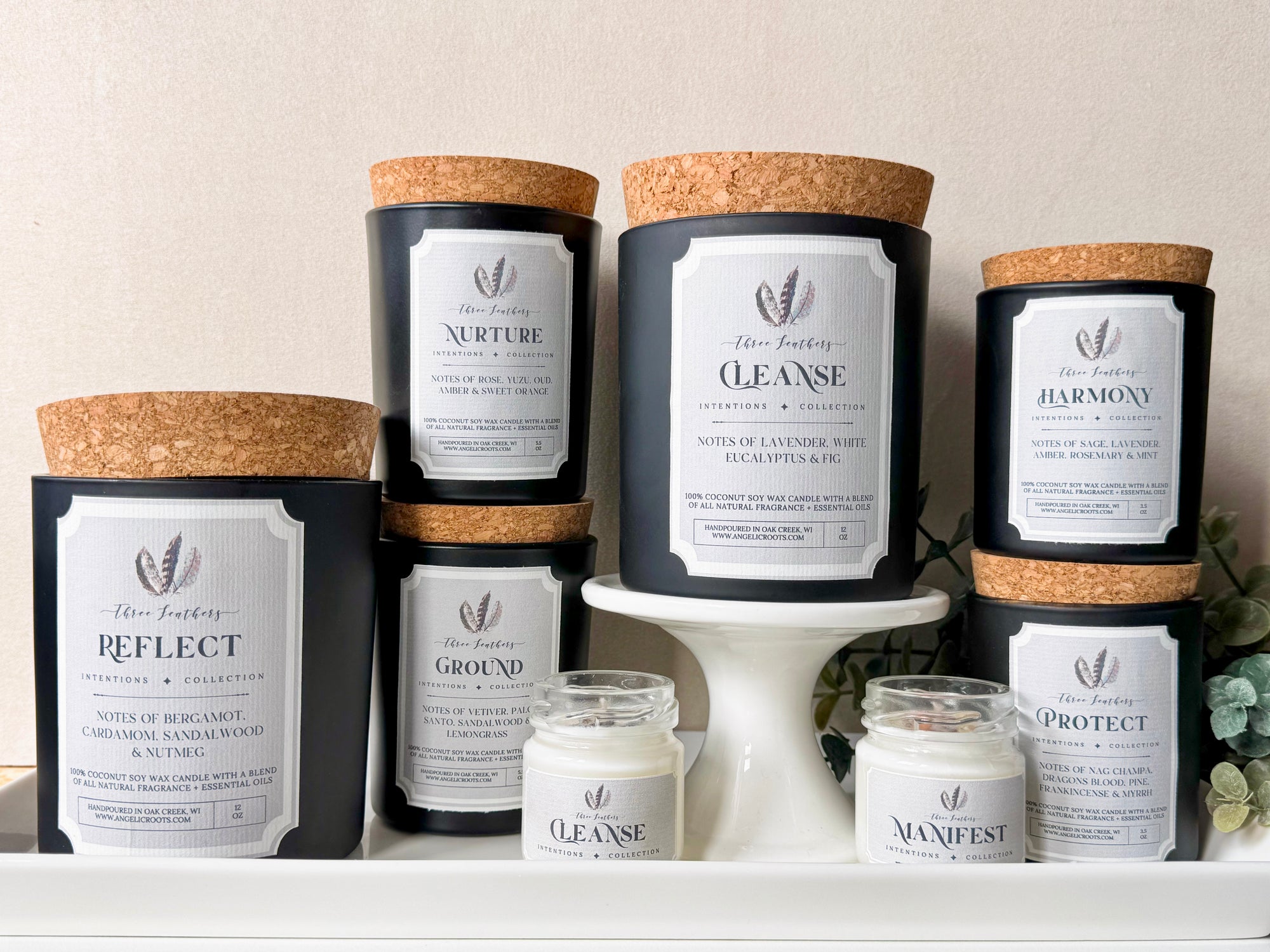 Three Feathers Apothecary Intentions Candle Collection