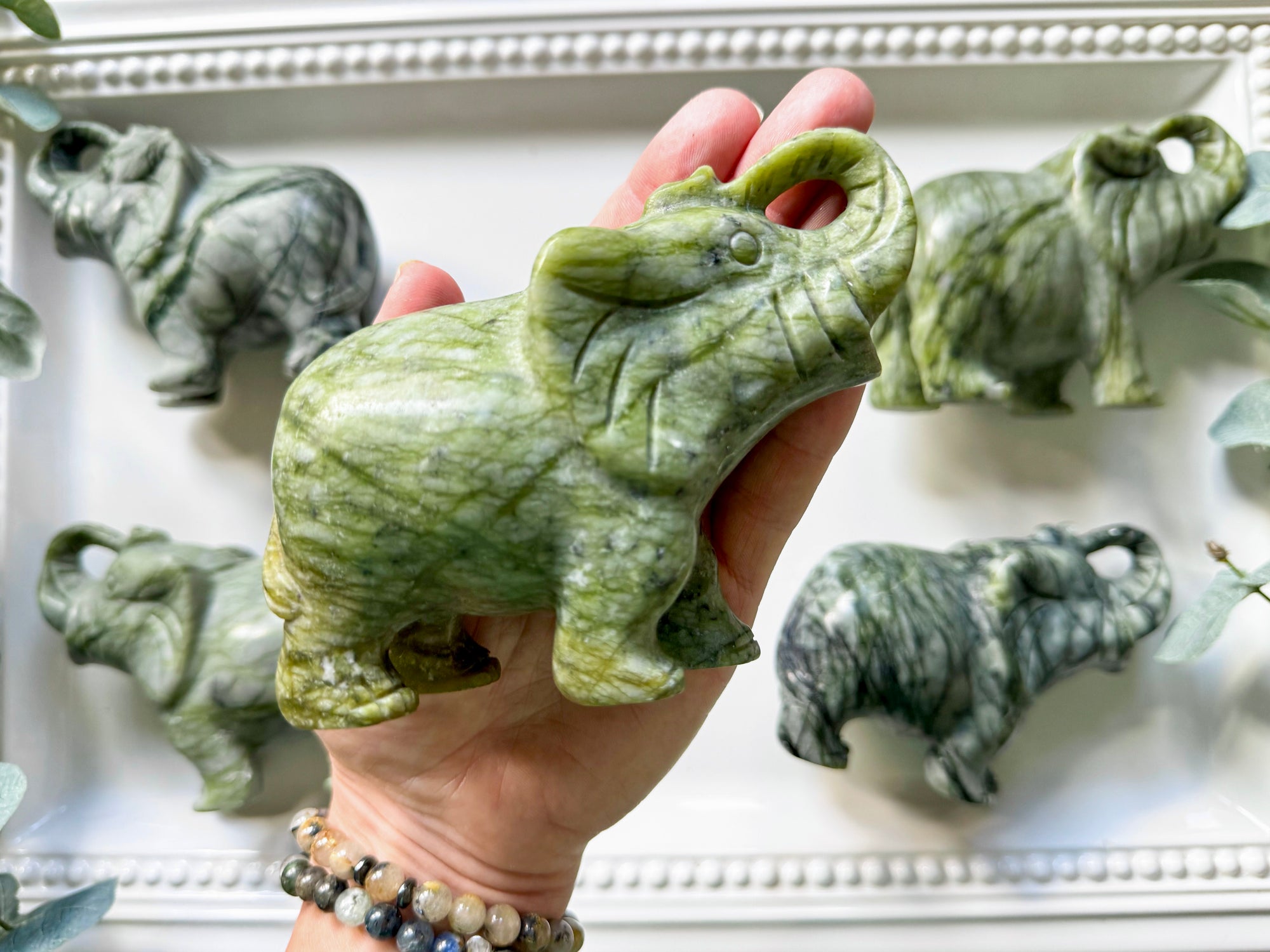 Xiuyan Jade Elephant Carving