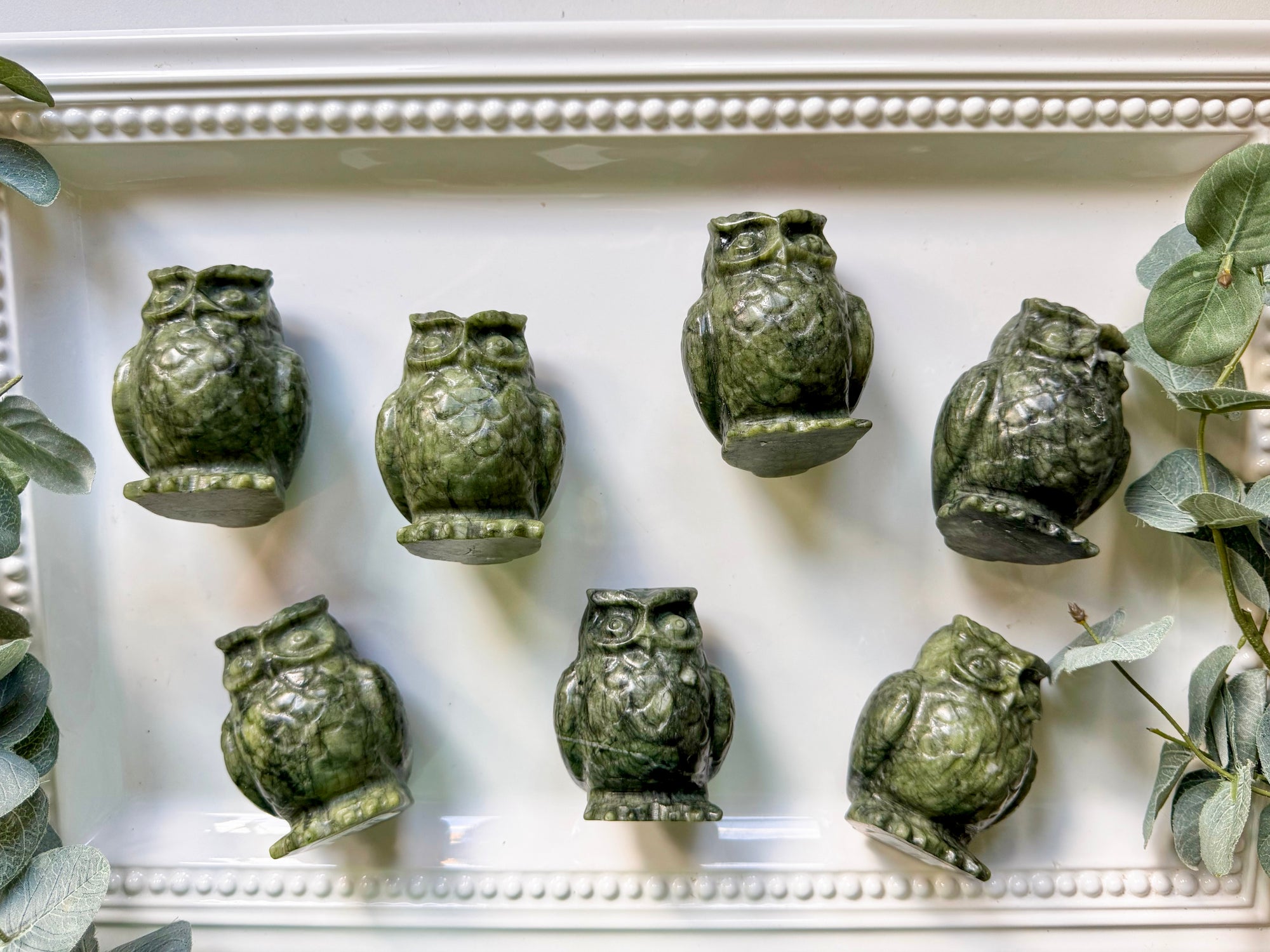 Xiuyan Jade Owl Carving || 3"