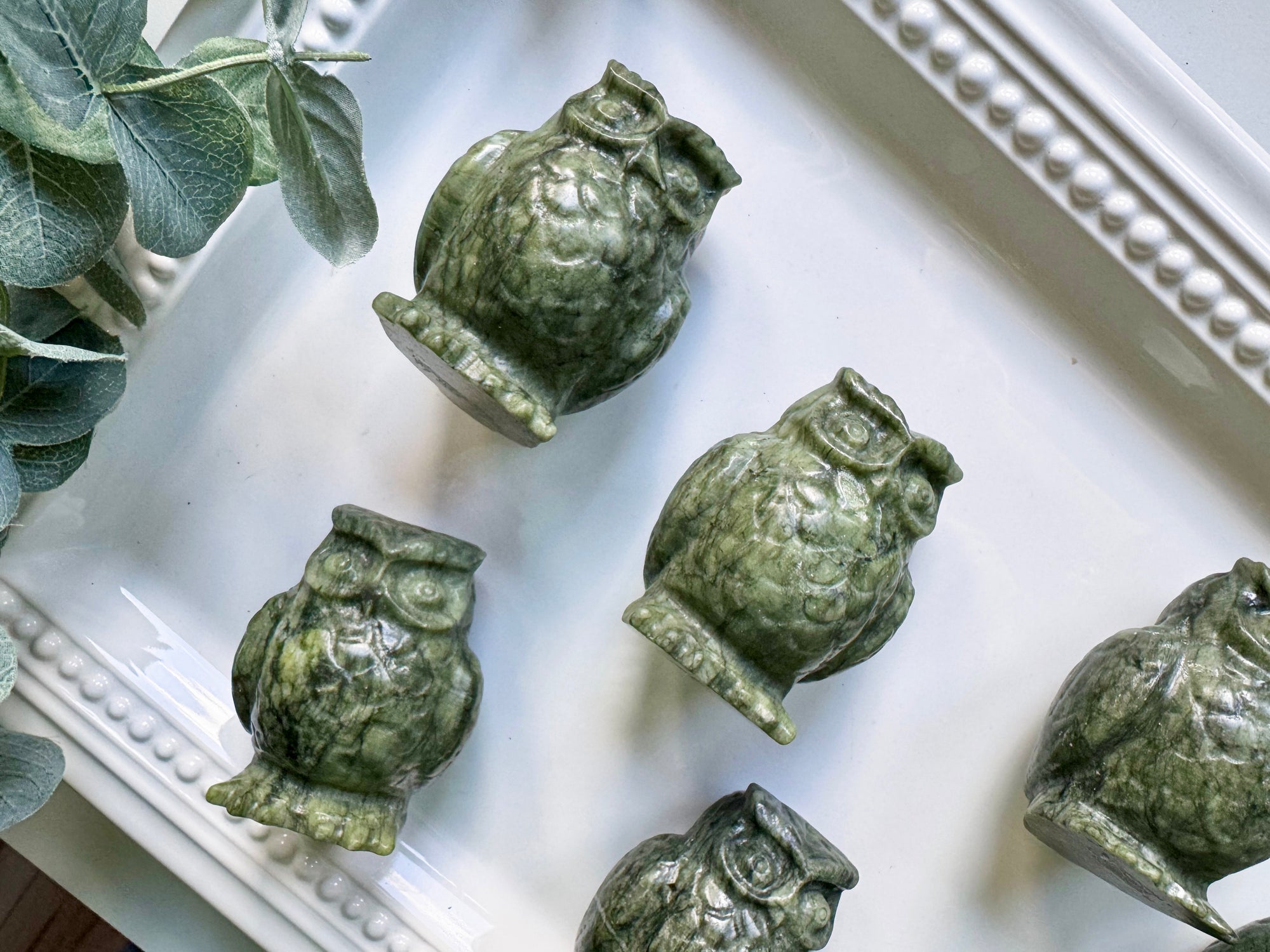 Xiuyan Jade Owl Carving || 3"