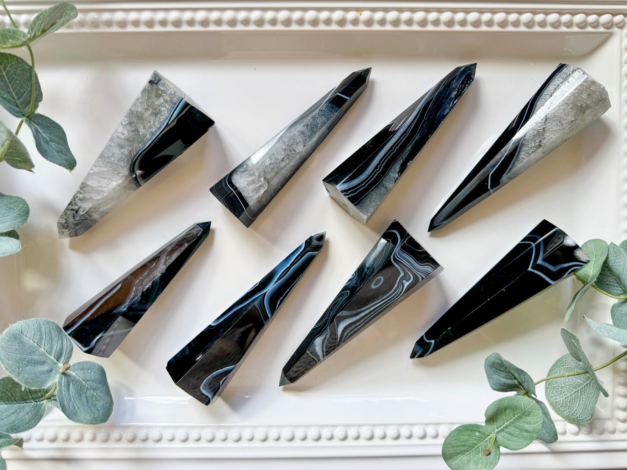 Black Sardonyx Tall Obelisk Point
