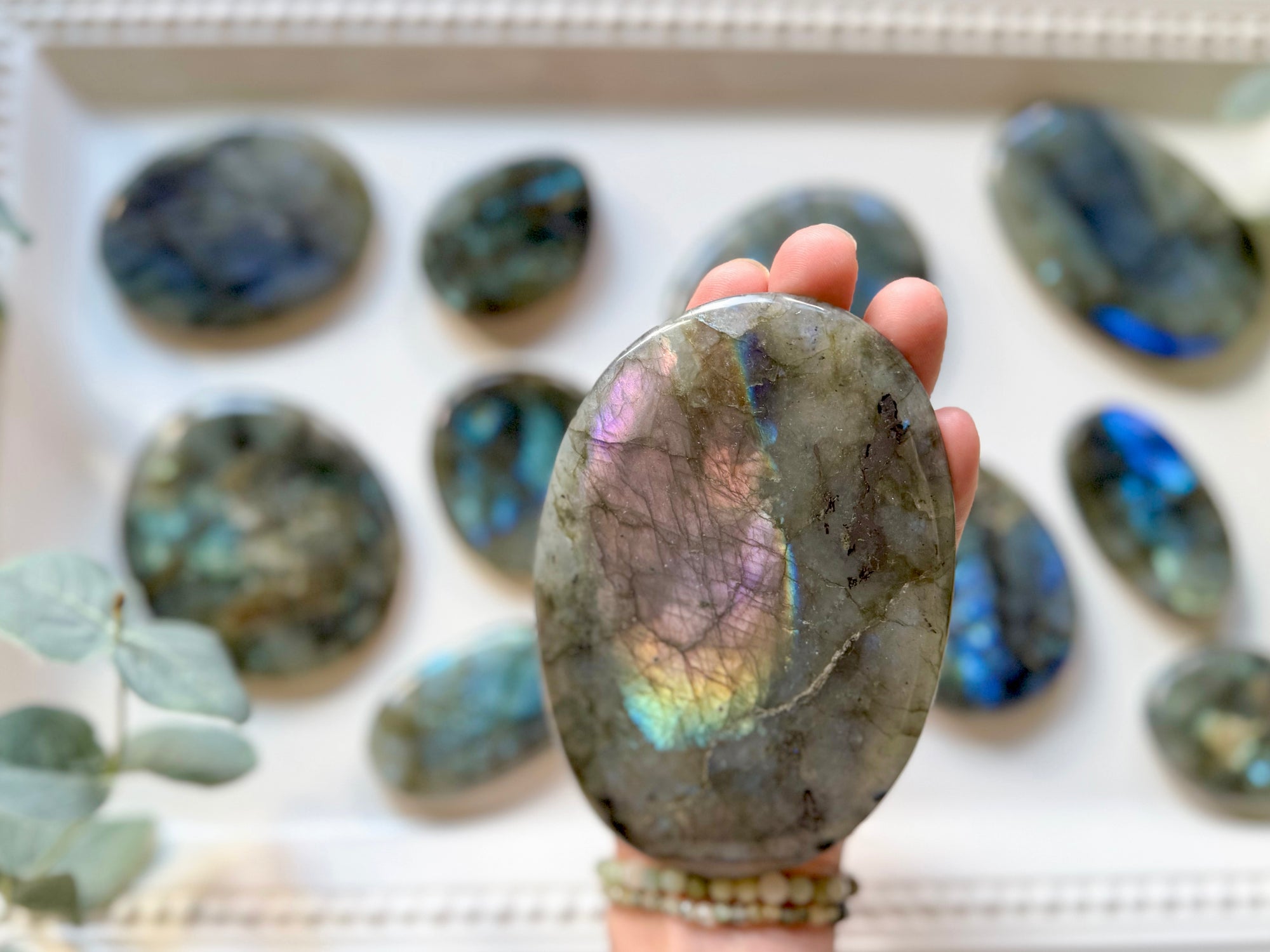 Labradorite Flat Palm Stone