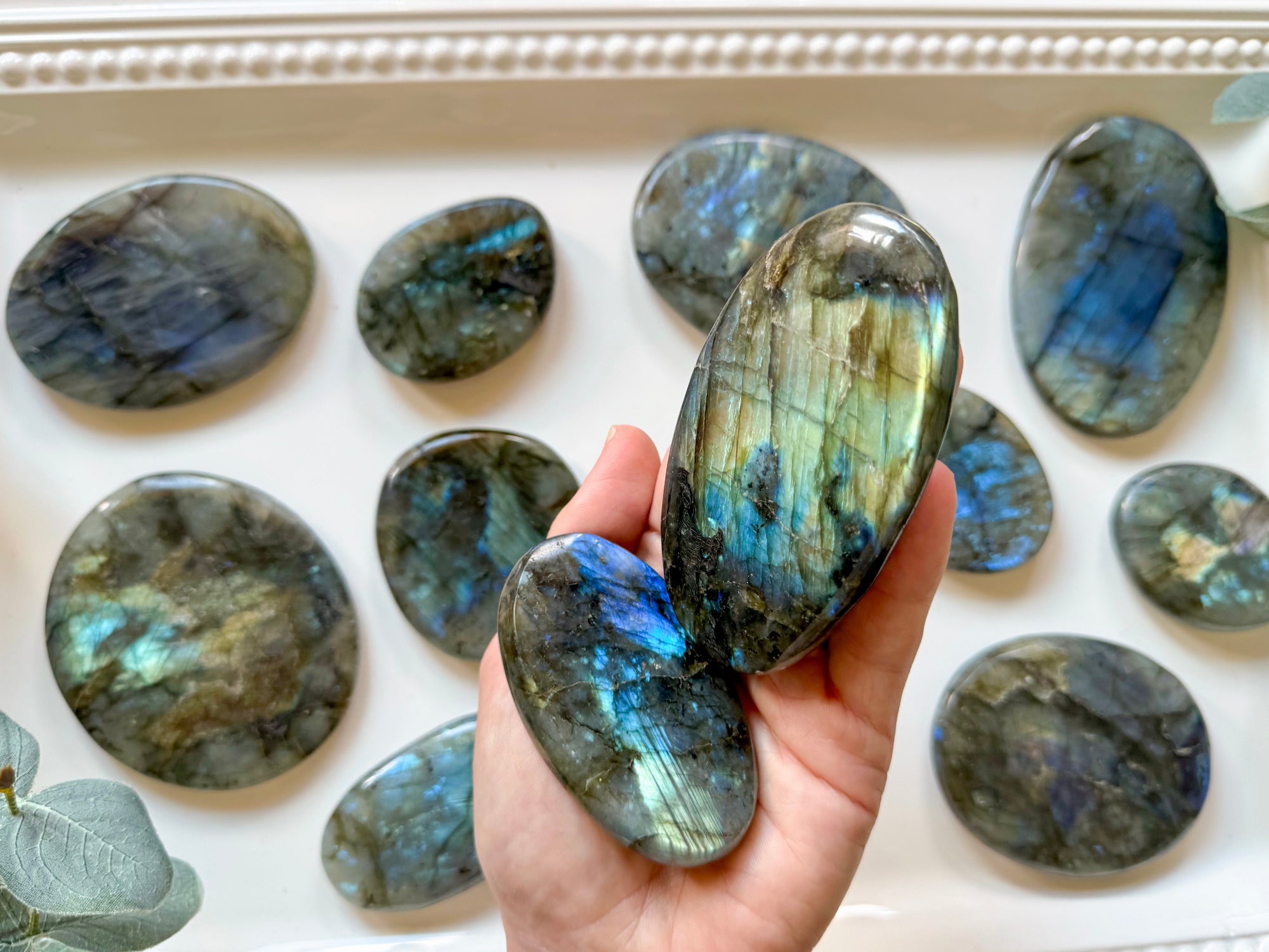 Labradorite Flat Palm Stone