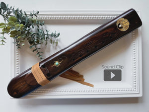 20" Hand Carved Ebony Double Flute || G Note 440 Hz