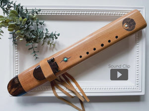 19.5" Hand Carved Maple Double Flute || G# Note 432 Hz