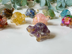 Crystal Chip Orgone Resin Turtle