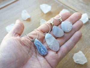 Blue Lace Agate Tumbled Necklace