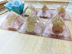 Rose Quartz Orgone Pyramid