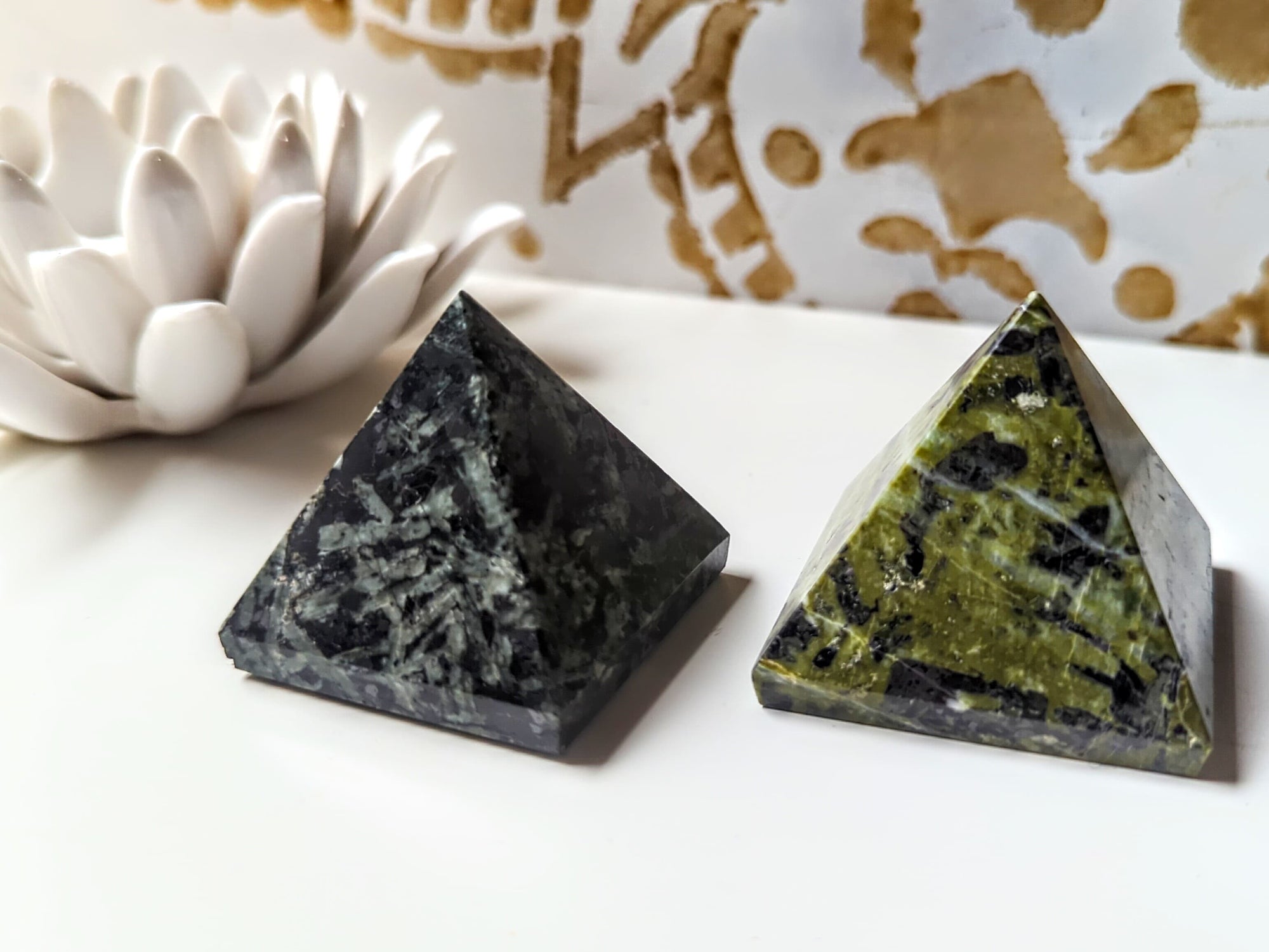 Green Flower Tourmaline Crystal Pyramid