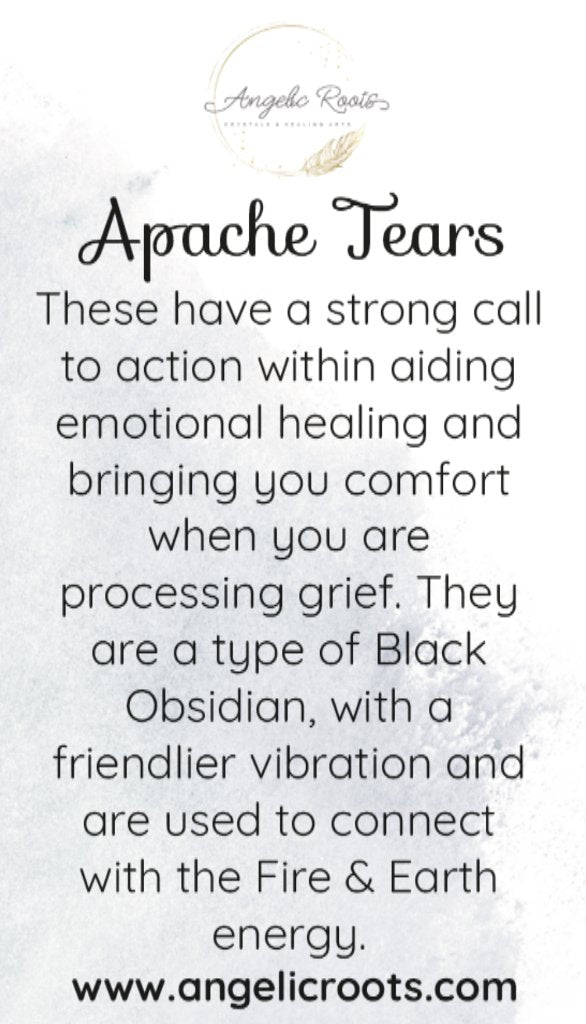 Apache Tears Crystal Card - Angelic Roots