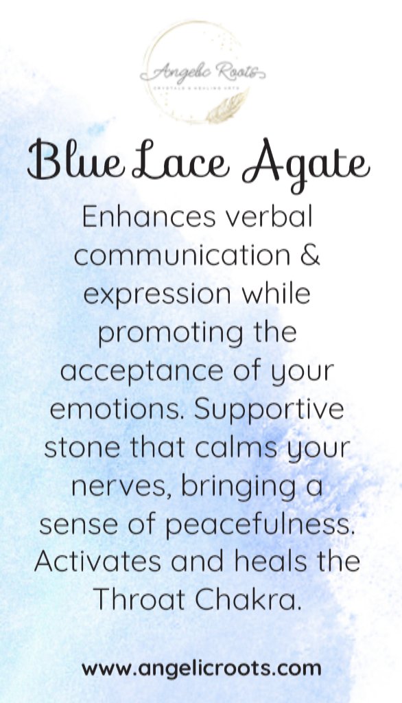 Blue Lace Agate Crystal Card - Angelic Roots