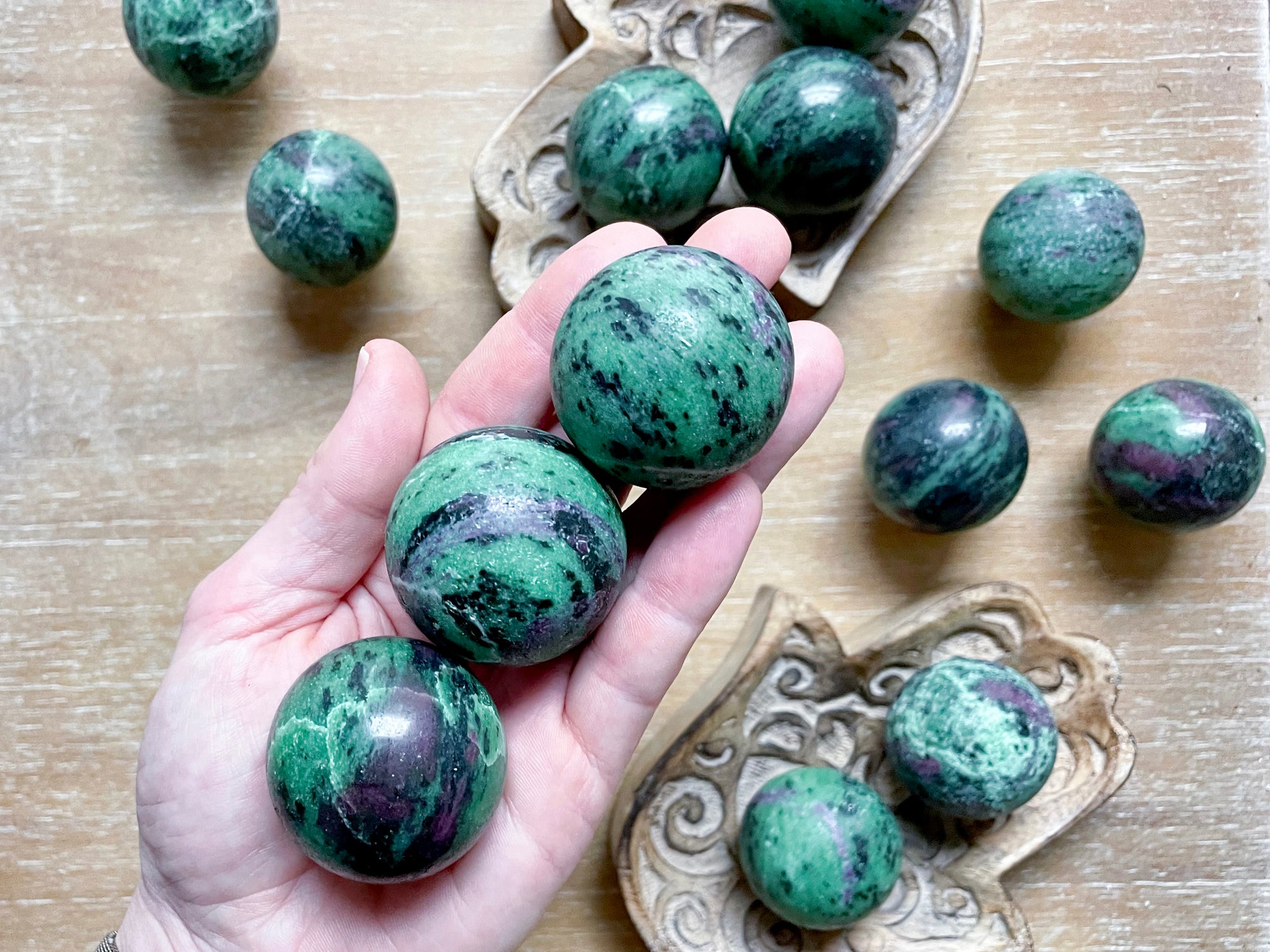 Ruby in Zoisite Sphere