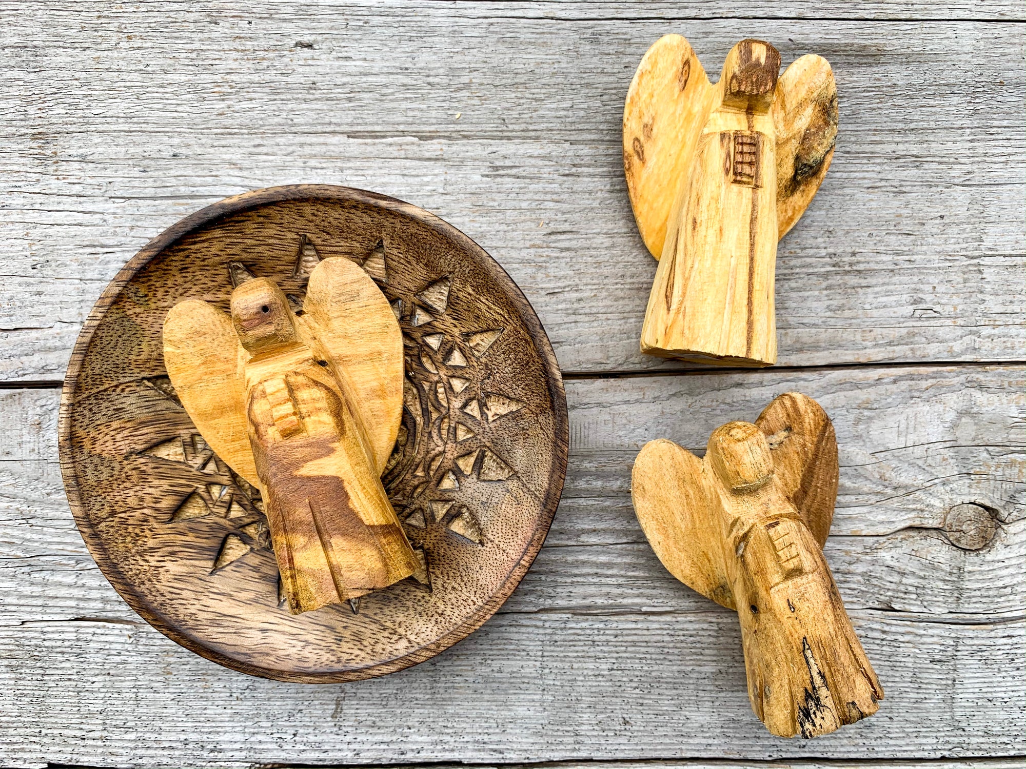 Palo Santo Hand Carved Angel || Large