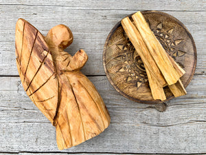 Palo Santo Hand Carved Angel || Large