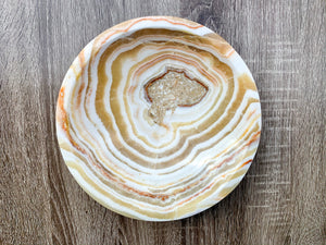 Aragonite Carved Bowl - Large