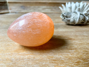 Peach Selenite Egg