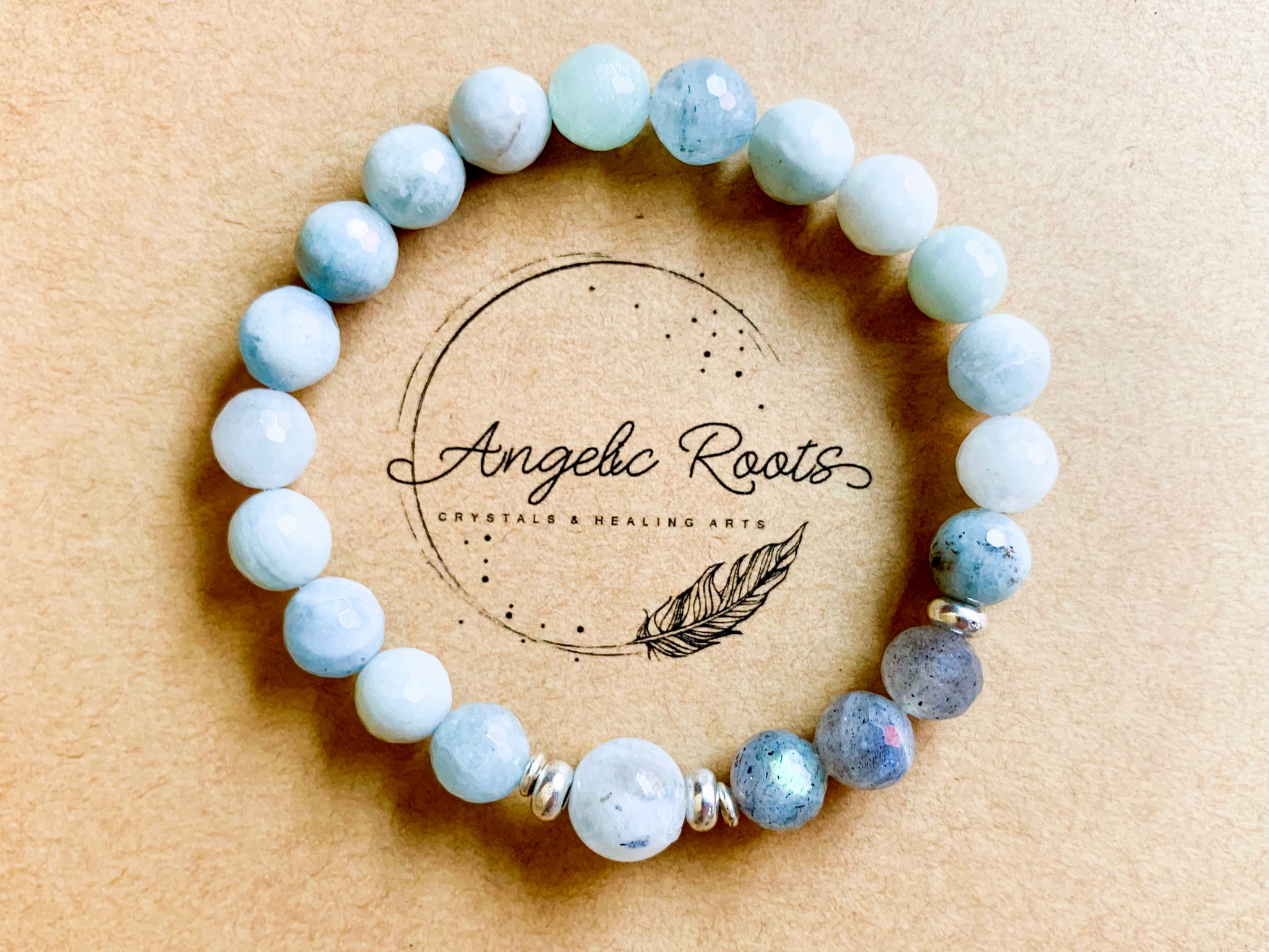 Aquamarine, Labradorite & Moonstone Faceted Bracelet || Reiki Infused -  Angelic Roots