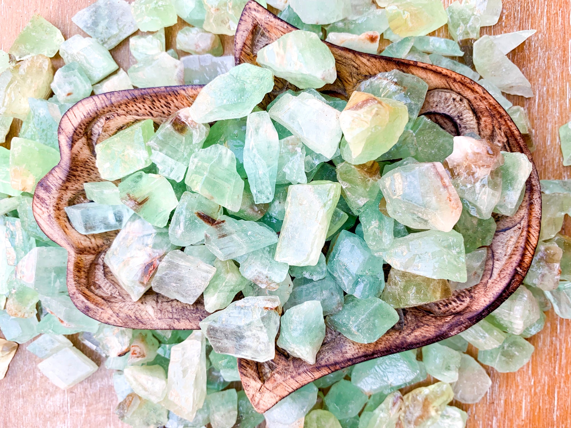 Green Calcite Rough Tumbled Stone - Large