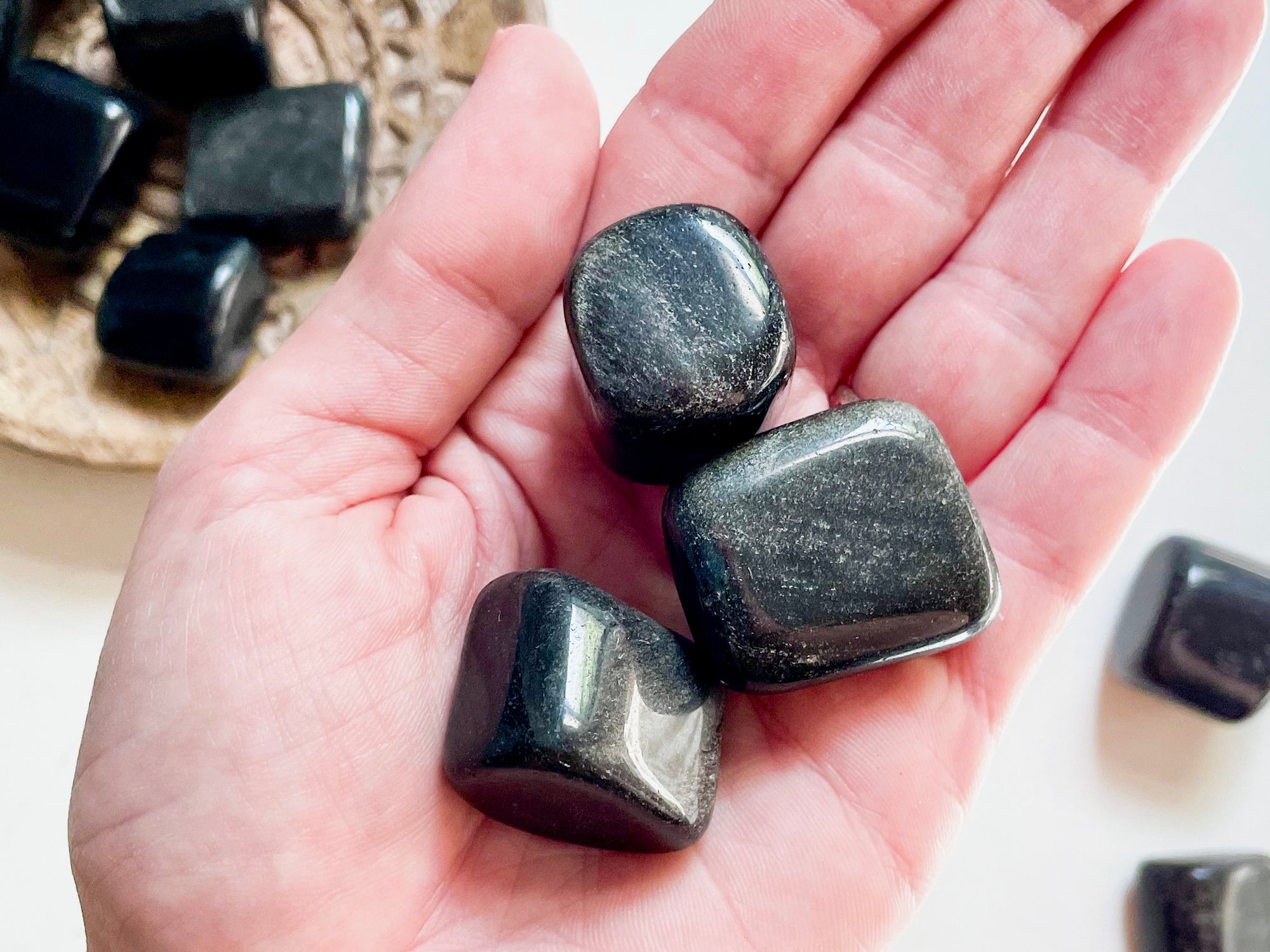 Silver Sheen Obsidian Tumbled Stone