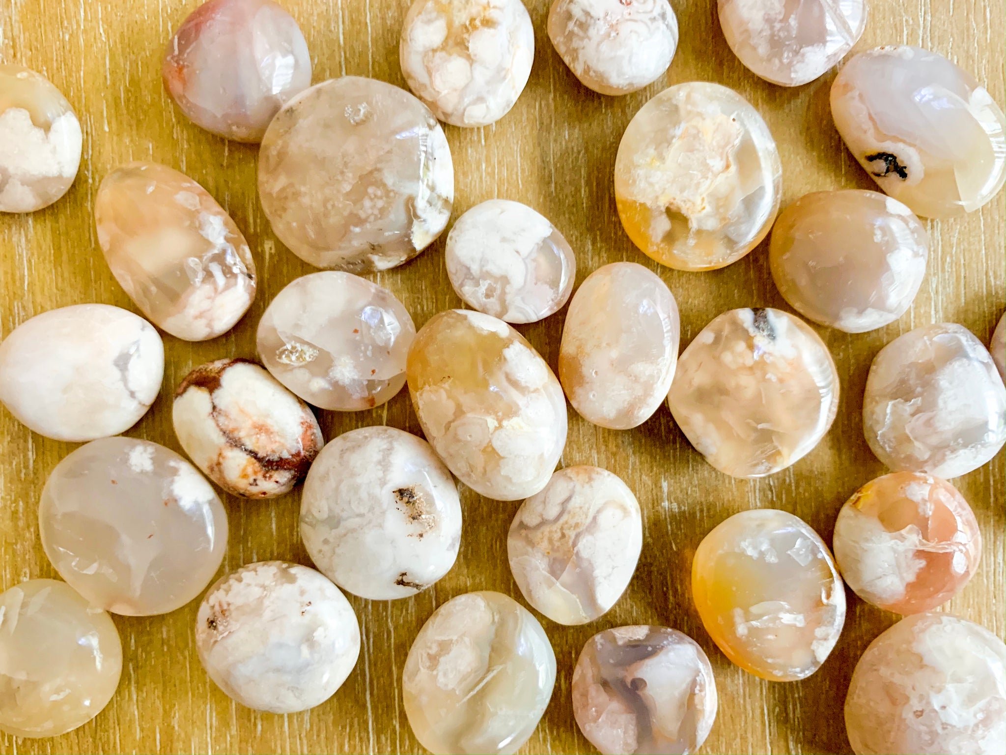 Flower Agate Tumbled Stone - Angelic Roots