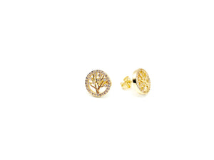 Tree of Life Post Earrings Gold