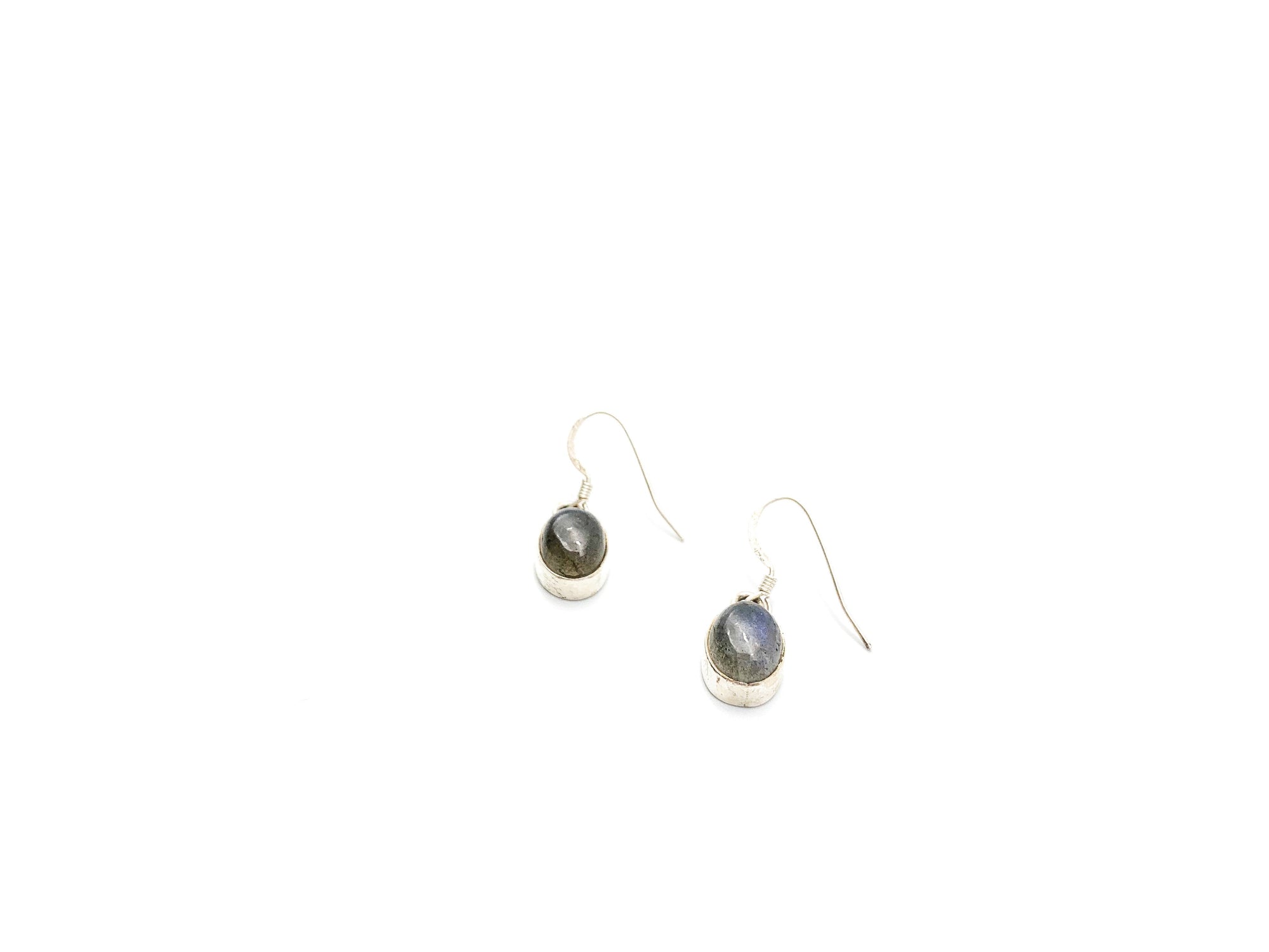 Labradorite Large Oval Drop Earrings - Small