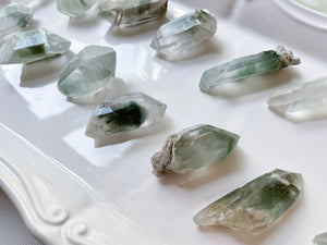 Green Phantom Quartz Points || India