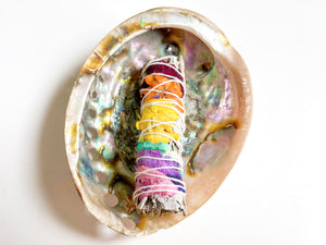 Sage Stick with Seven Chakra Rose Petals